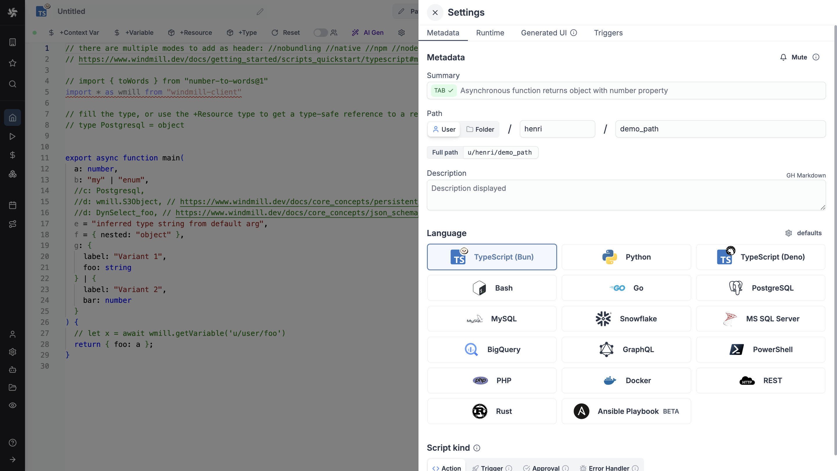 Script languages Script languages