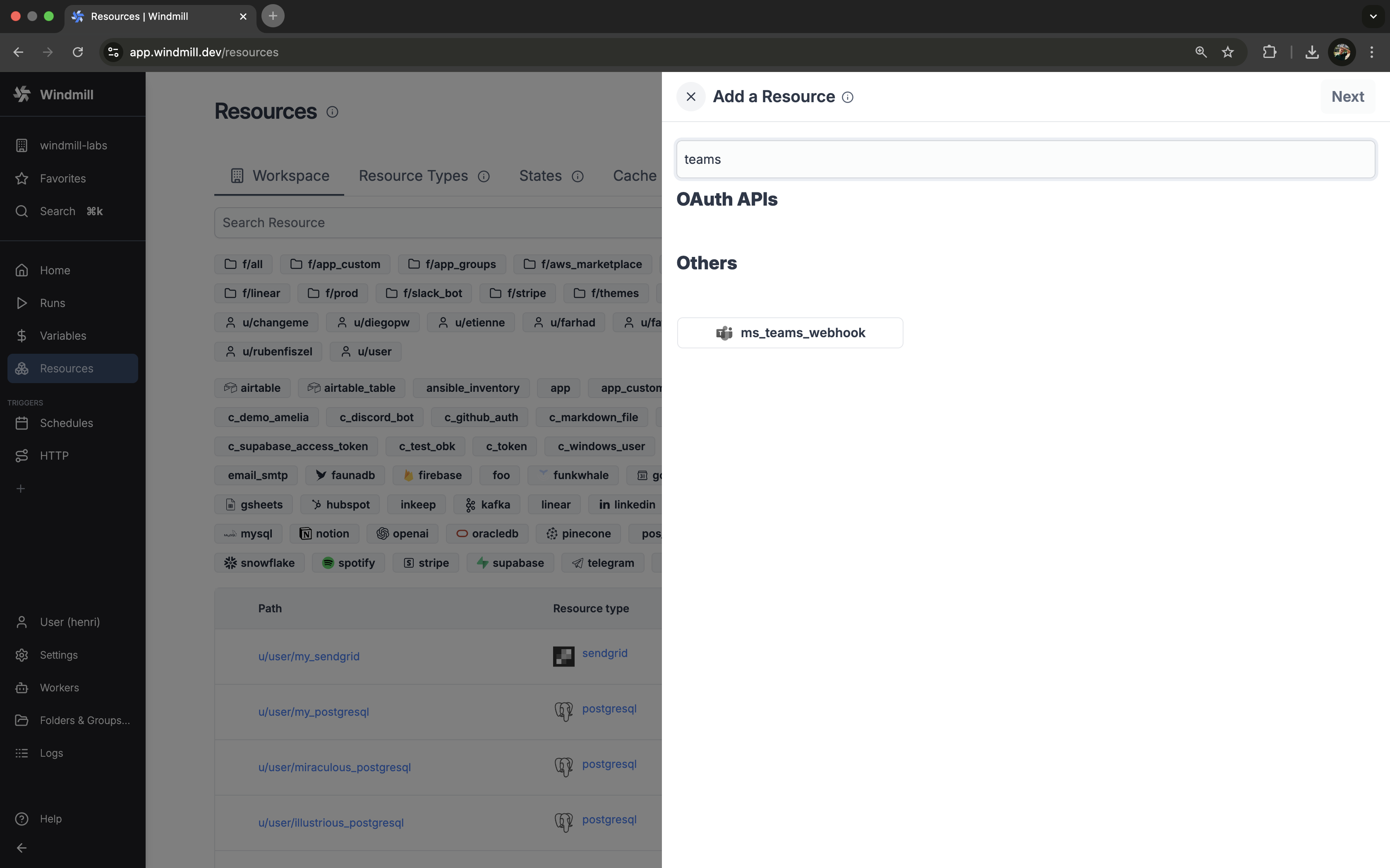 Create Teams resource